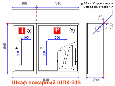 Шафа пожежна ШПК-315 НОБ